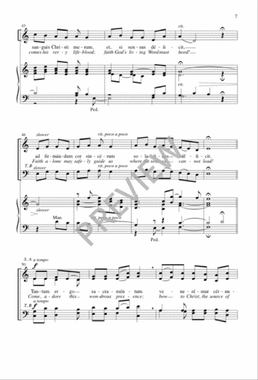 Pange lingua gloriosi / Hail Our Savior's Glorious Body 4-Part scores gallery preview page 7