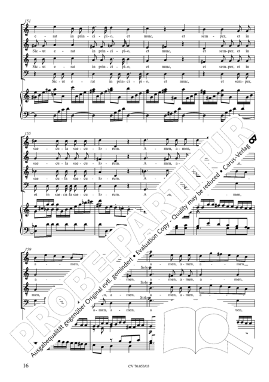 Magnificat in C major 4-Part scores gallery preview page 17