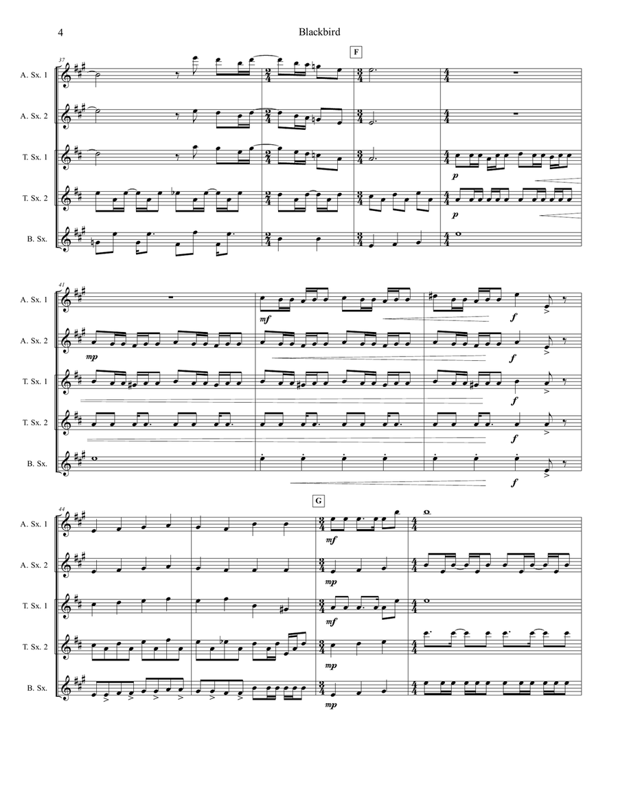 Blackbird Blackbird Woodwind Quintet scores gallery preview page 5