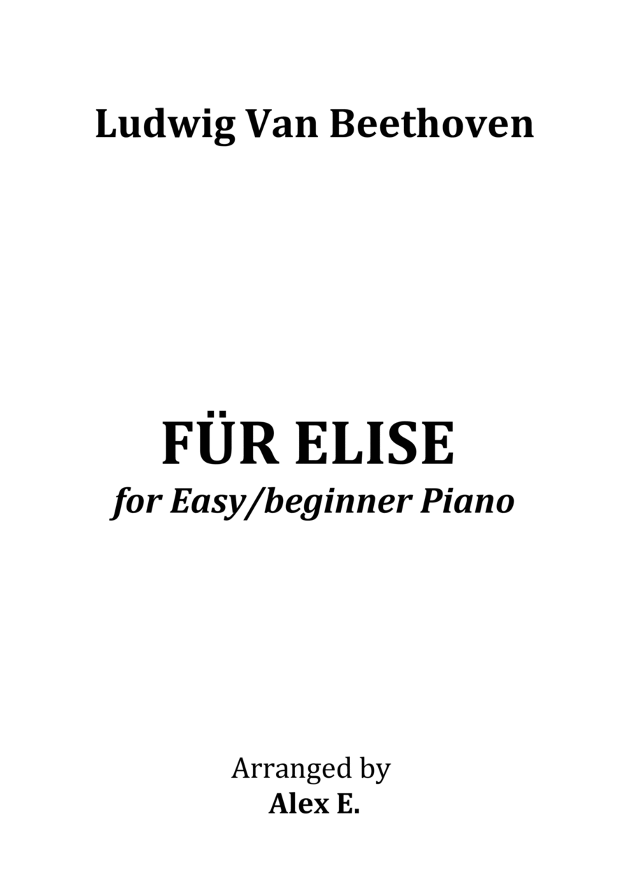 Für Elise - Easy/beginner Piano Method scores gallery preview page 1