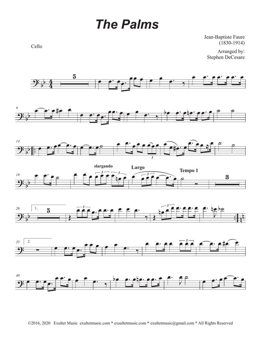 The Palms (Cello solo and Organ) The Palms (Cello solo and Organ) Cello Solo scores gallery preview page 5
