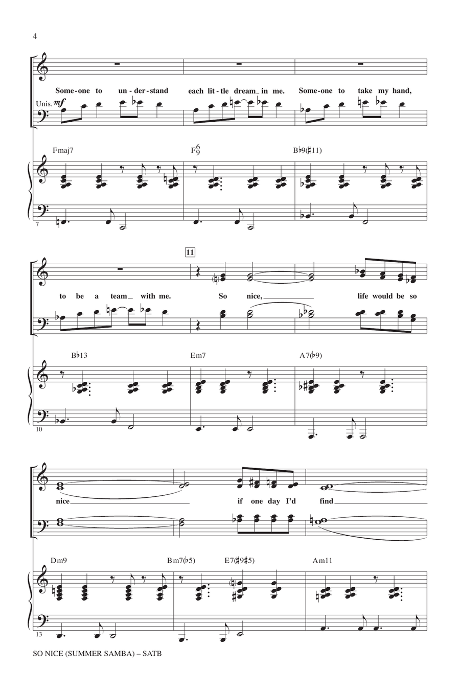 So Nice (Summer Samba) 4-Part scores gallery preview page 2
