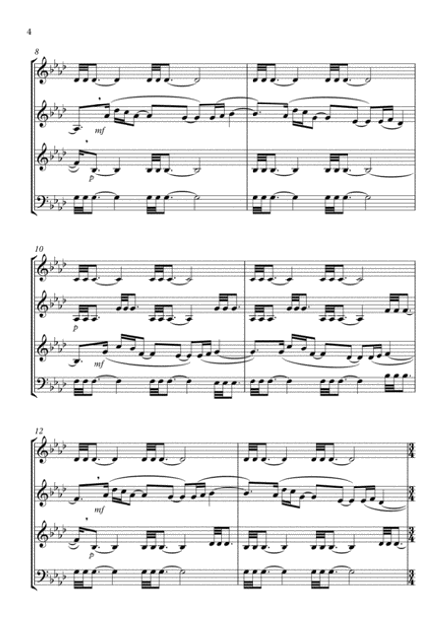 Uma tarde no Instituto Ricardo Brennand, op. 24 - for sax quartet Saxophone Quartet scores gallery preview page 4