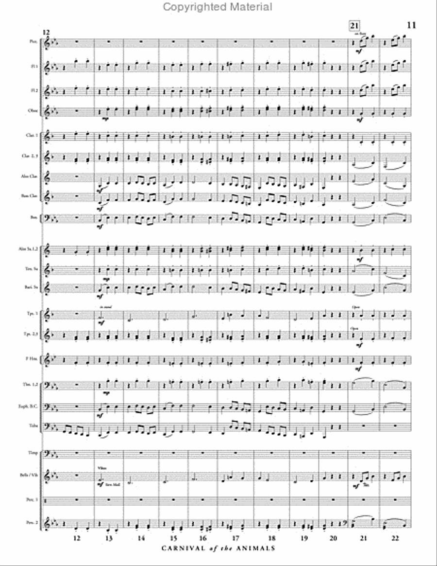Carnival of the Animals Carnival of the Animals Concert Band scores gallery preview page 12