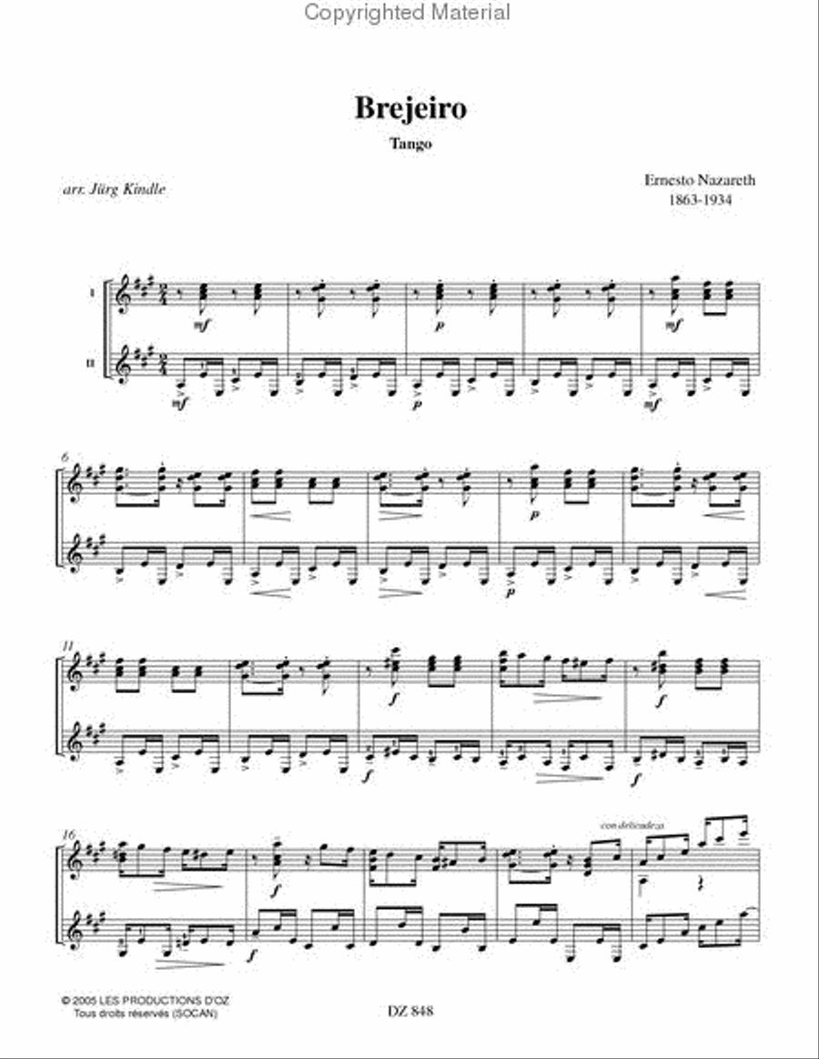 Brejeiro, Fado Brasileiro, Confidências Classical Guitar scores gallery preview page 2