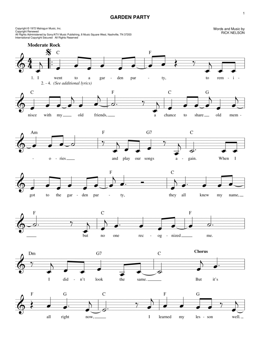 Garden Party Garden Party Piano scores gallery preview page 1