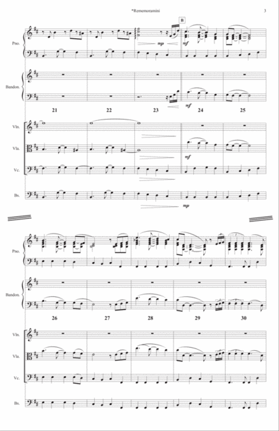 Rememoramini~Argentine Tango for Bandoneon, Piano and Strings Piano scores gallery preview page 5