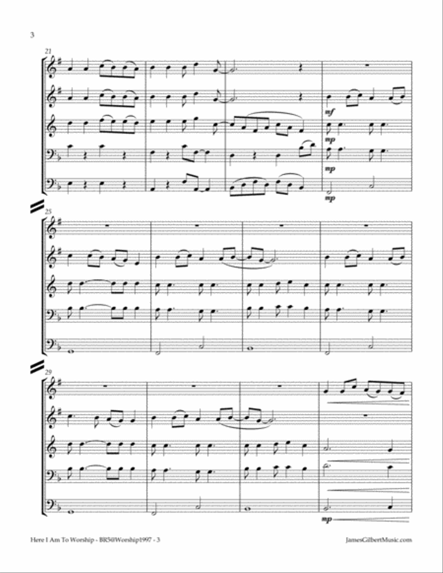 Here I Am To Worship Here I Am To Worship Brass Ensemble scores gallery preview page 4