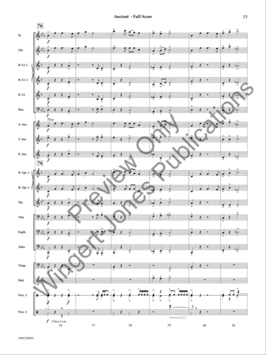 Ancient (Score) Ancient (Score) Concert Band scores gallery preview page 16