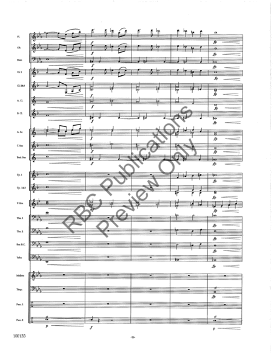 Along The Rio Grande (Score) Concert Band scores gallery preview page 19