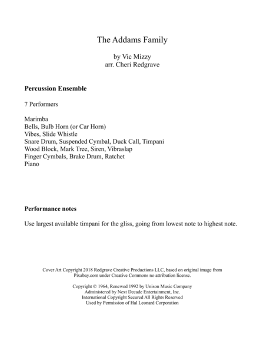 The Addams Family Theme The Addams Family Theme School and Community scores gallery preview page 2