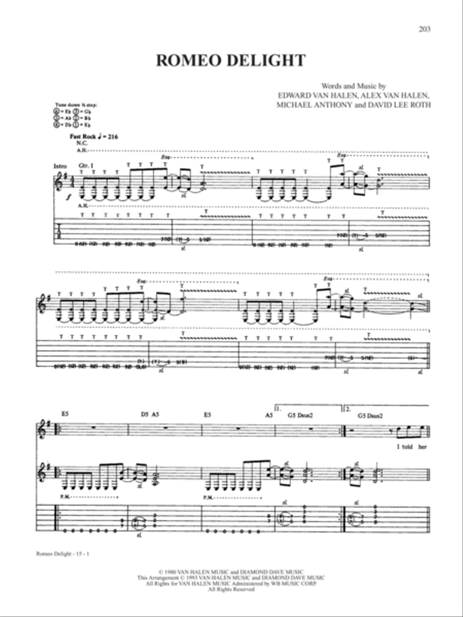 Romeo Delight Guitar Tablature scores gallery preview page 1