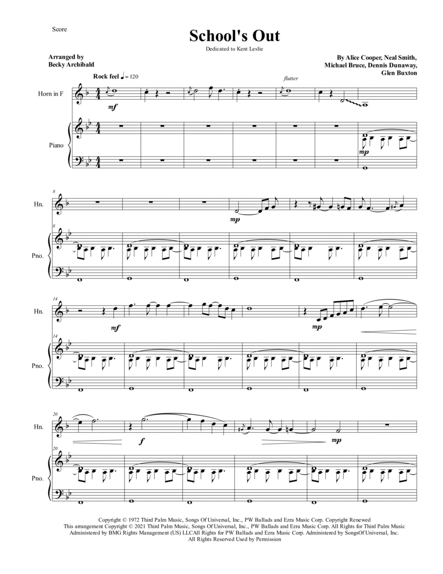 School's Out School's Out Chamber Music scores gallery preview page 1