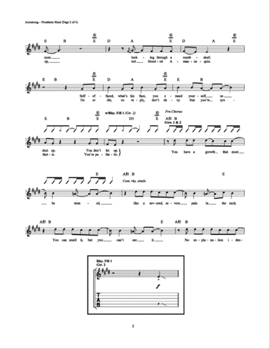 Prosthetic Head Electric Guitar scores gallery preview page 2