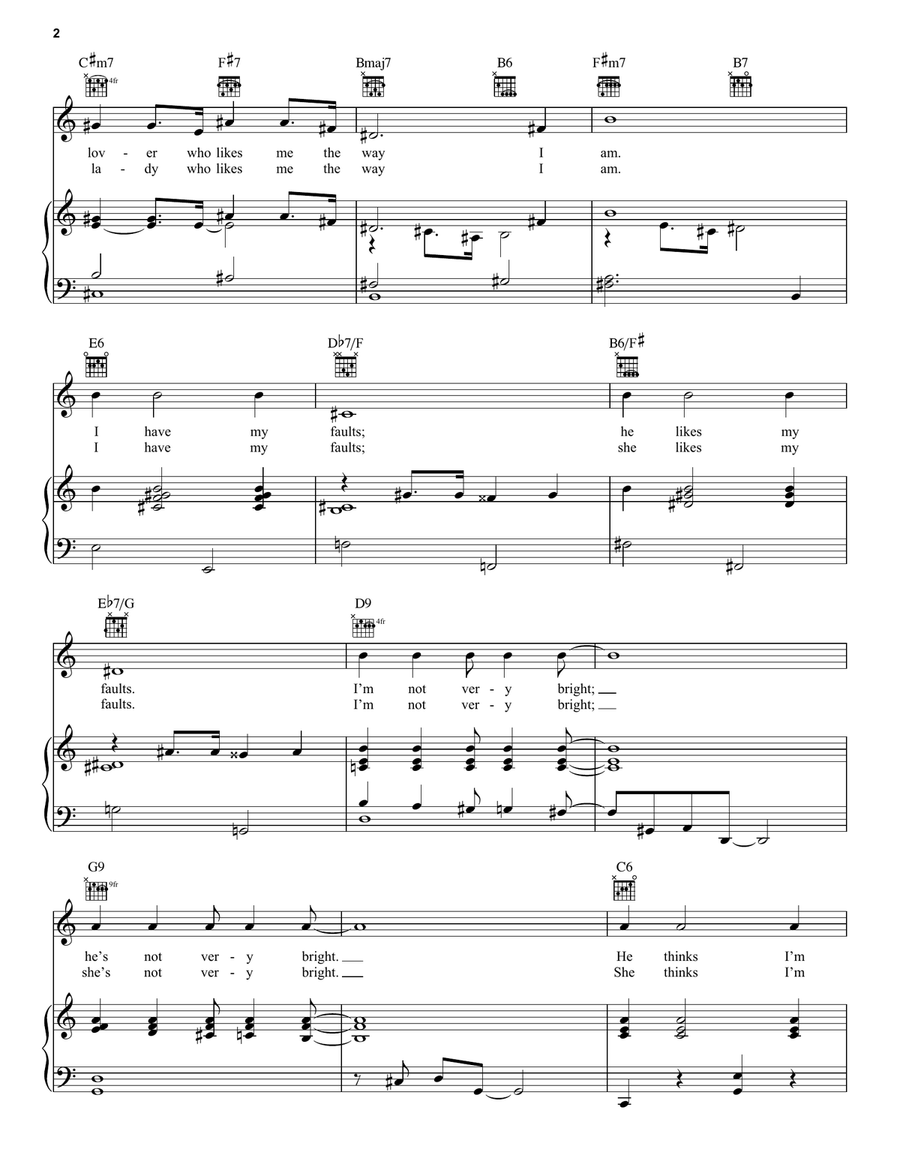 Nobody Else But Me Piano, Vocal, Guitar scores gallery preview page 2