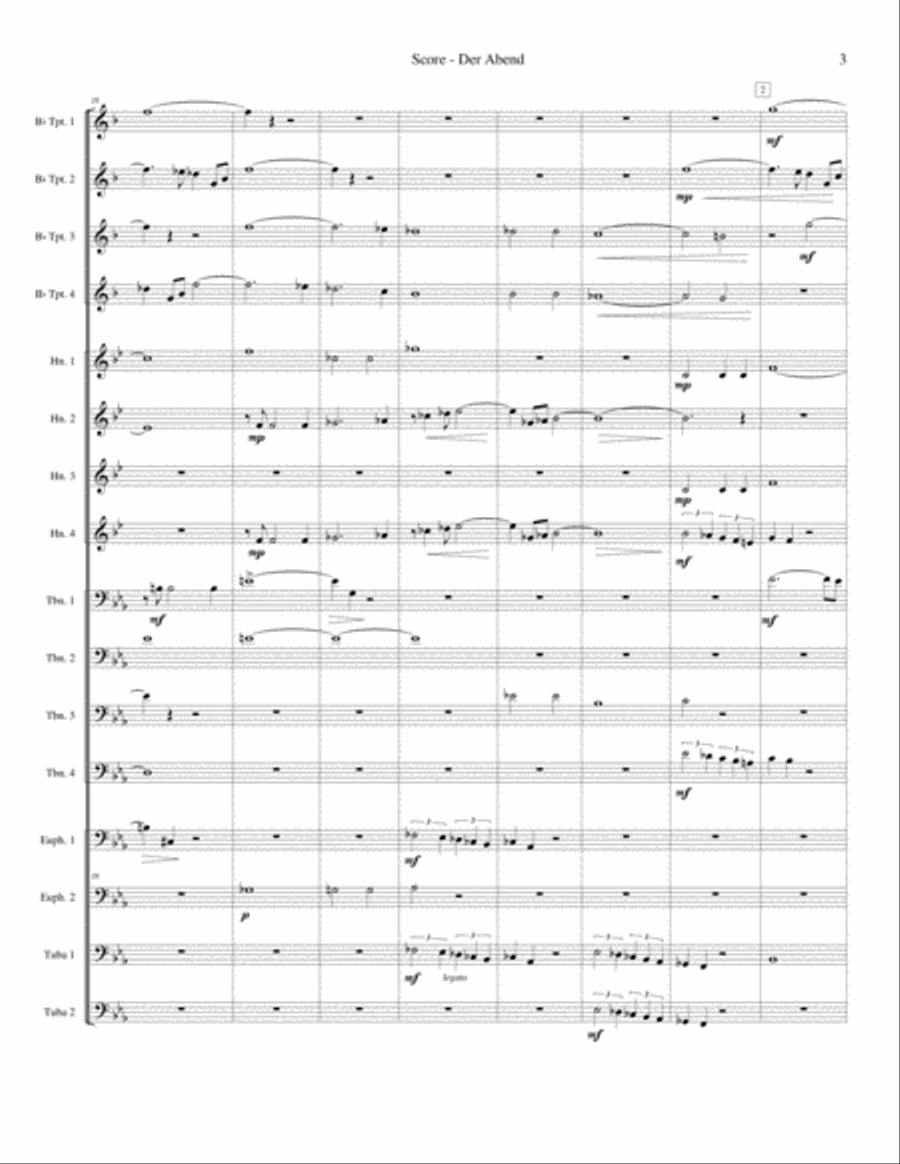 Der Abend (Evening), for 16-part Brass Ensemble Brass Ensemble scores gallery preview page 4