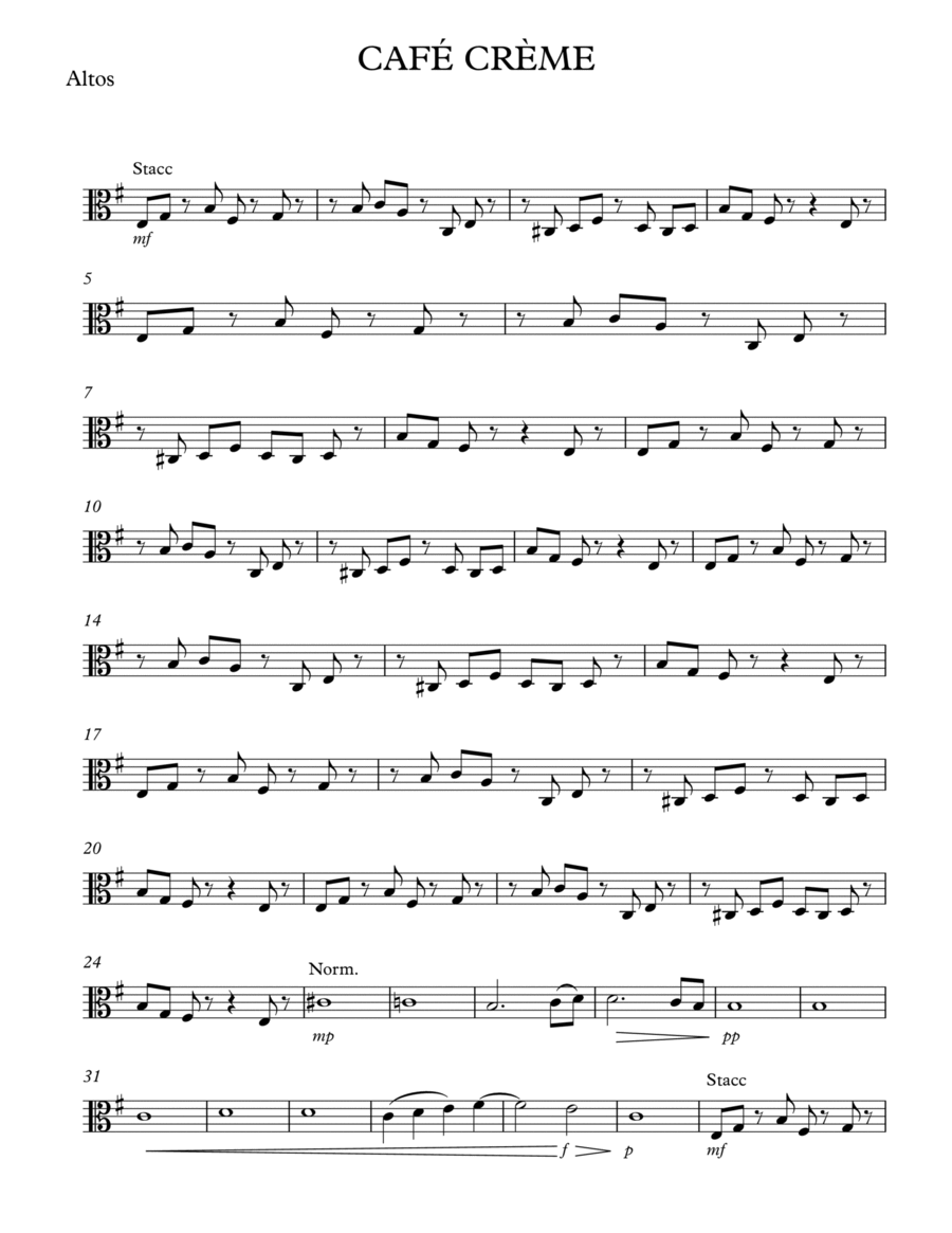 CAFÉ CRÈME CAFÉ CRÈME String Orchestra scores gallery preview page 1