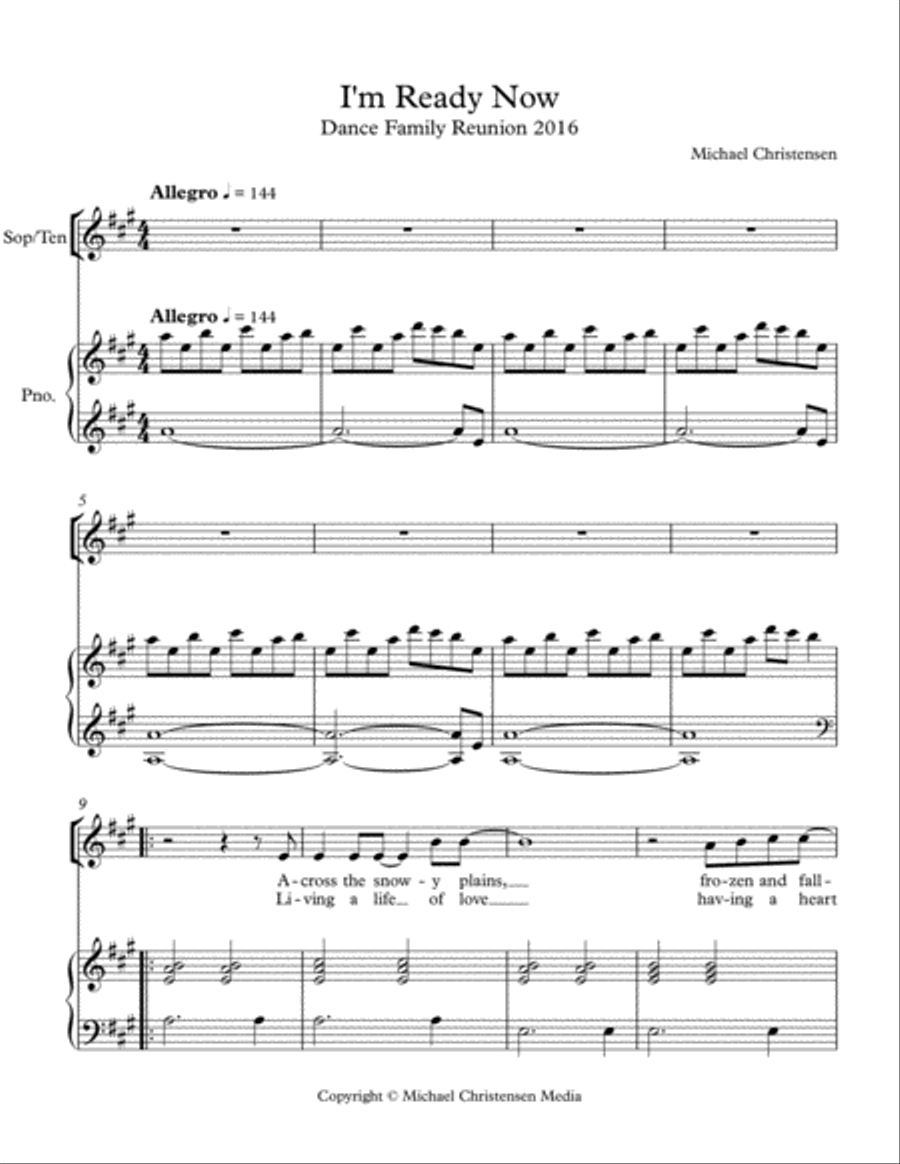 I'm Ready Now I'm Ready Now Piano, Vocal, Guitar scores gallery preview page 1