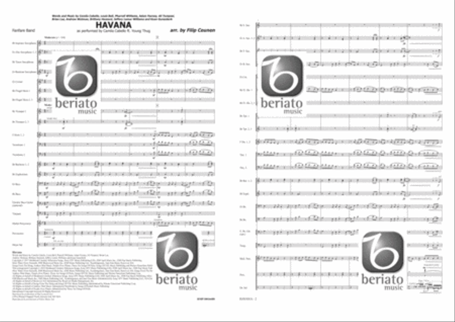 Havana Havana Fanfare Band scores gallery preview page 2