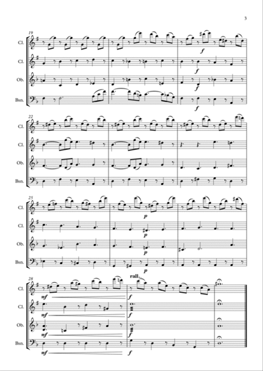 Mozart - Lacrimosa for Woodwind Quartet Woodwind Quartet scores gallery preview page 3