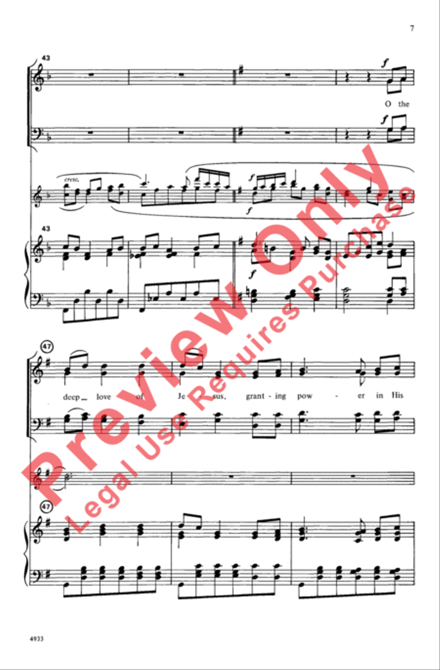 O the Deep Love of Jesus O the Deep Love of Jesus 4-Part scores gallery preview page 7