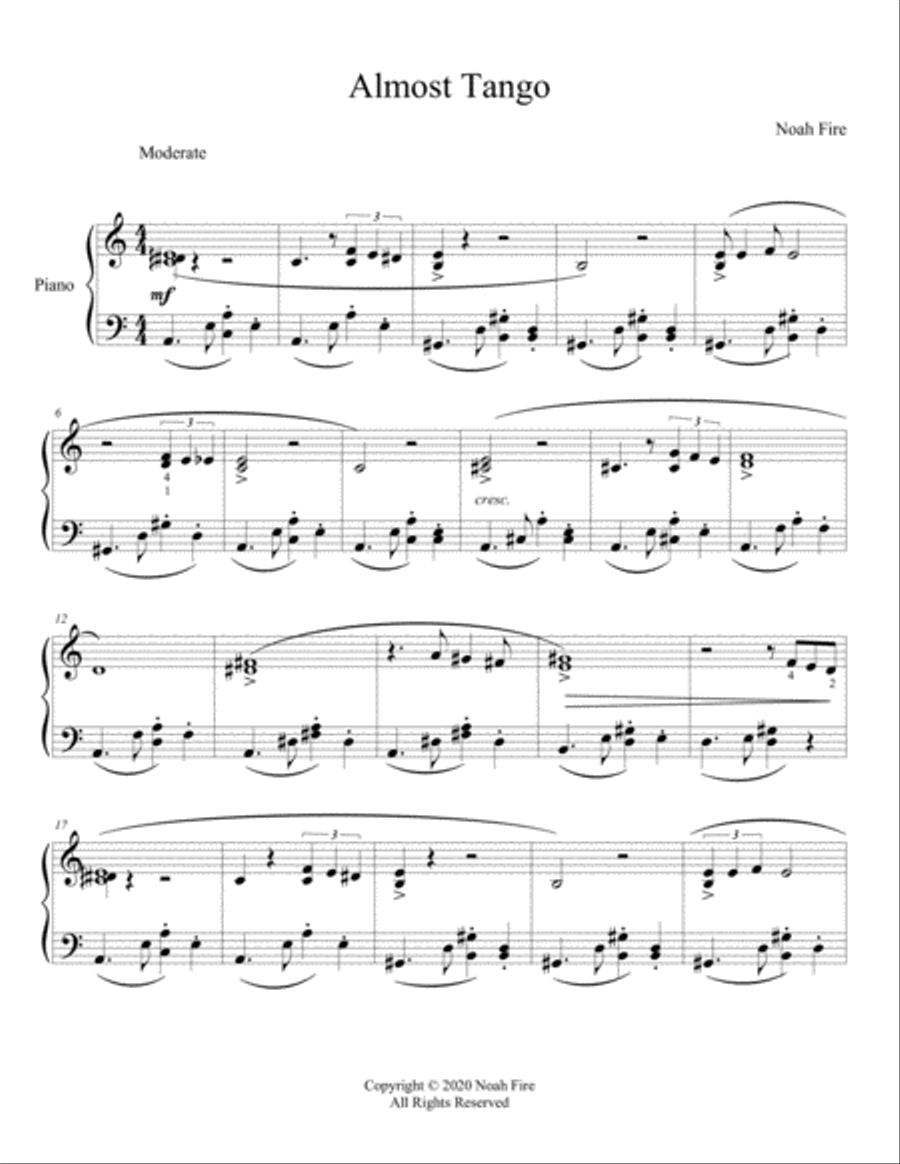 Almost Tango Piano Solo scores gallery preview page 2