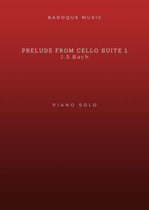 Prelude from Cello Suite BWV 1007 – Bach (Piano, left hand)