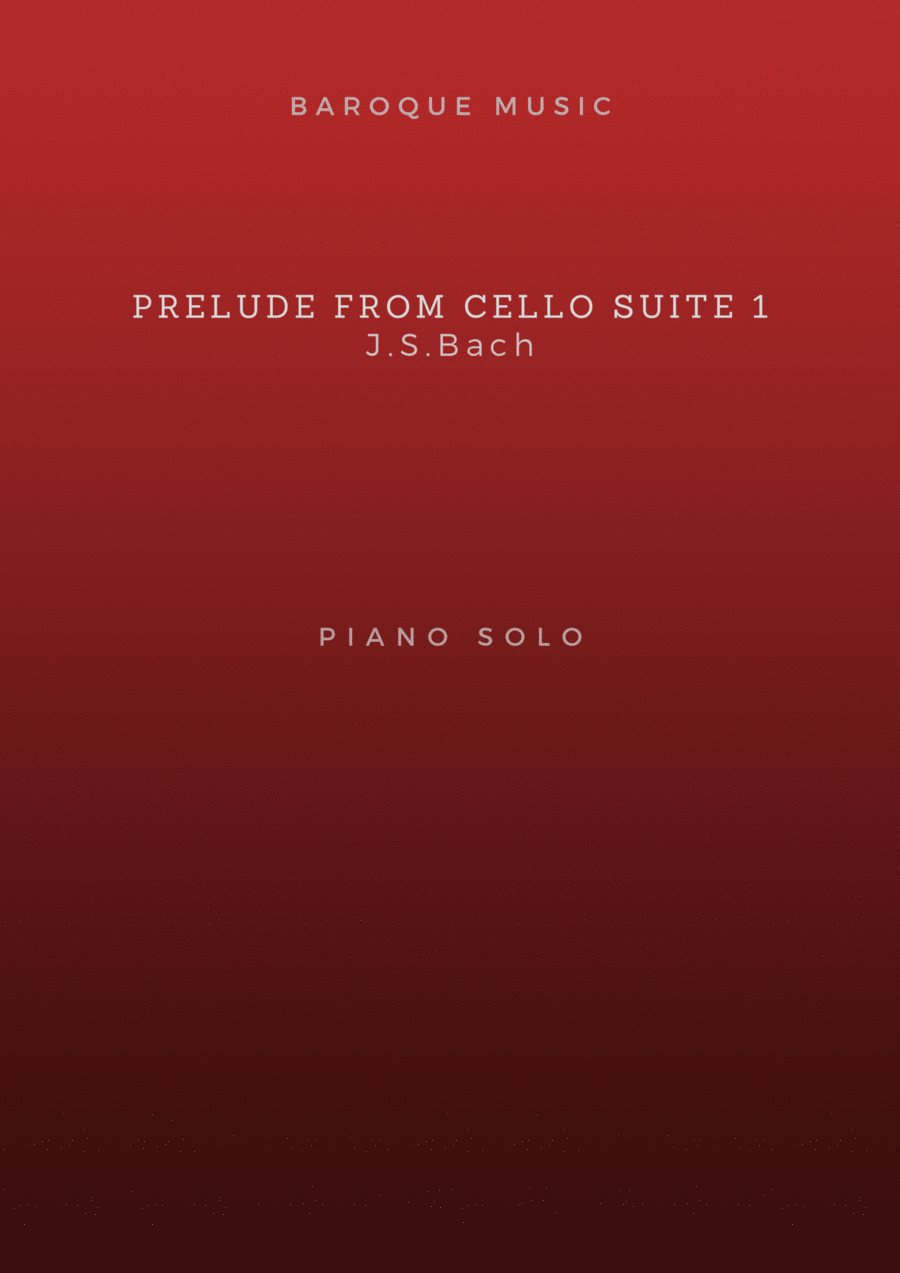 Prelude from Cello Suite BWV 1007 – Bach (Piano, left hand) Prelude from Cello Suite BWV 1007 – Bach (Piano, left hand) Piano Solo scores gallery preview page 1