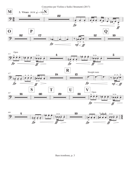 Concertino per Violino e Sedici Strumenti (2017) bass trombone part
