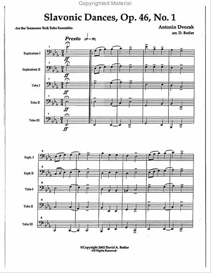 Slavonic Dances Op. 46 No. 1 Large Ensemble scores gallery preview page 2