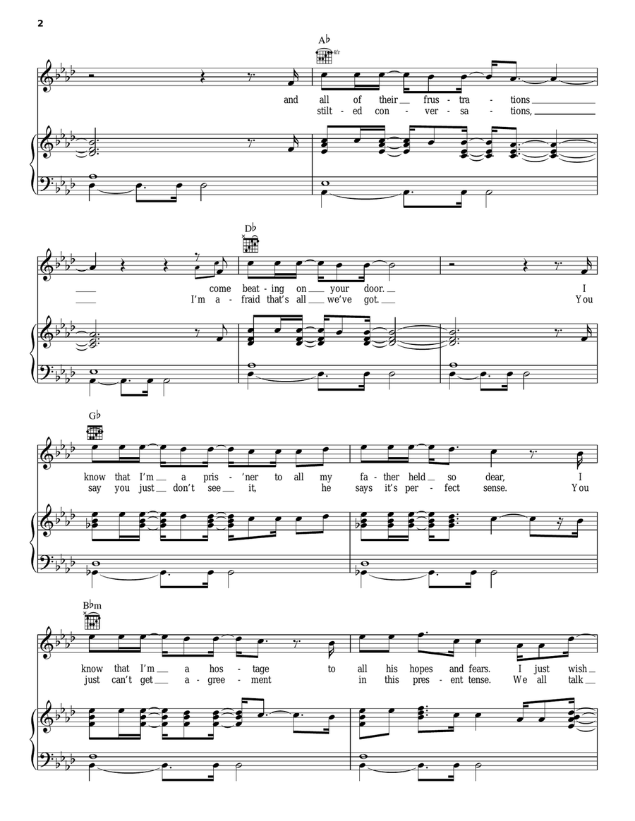 The Living Years The Living Years Piano, Vocal, Guitar scores gallery preview page 2