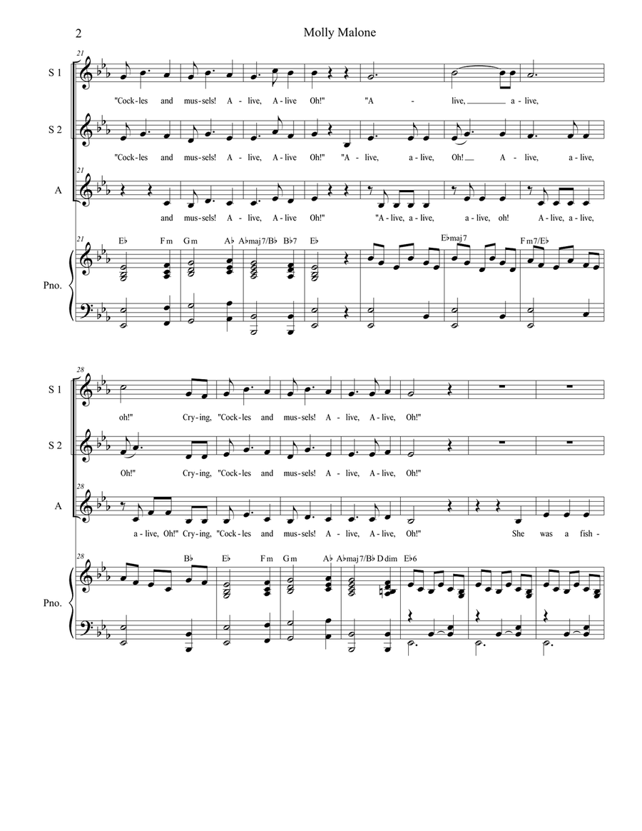 Molly Malone (for SSA) SSA scores gallery preview page 3