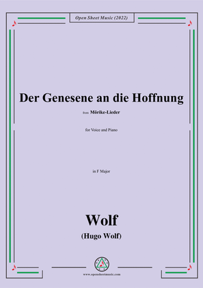 Wolf-Der Genesene an die Hoffnung,in F Major