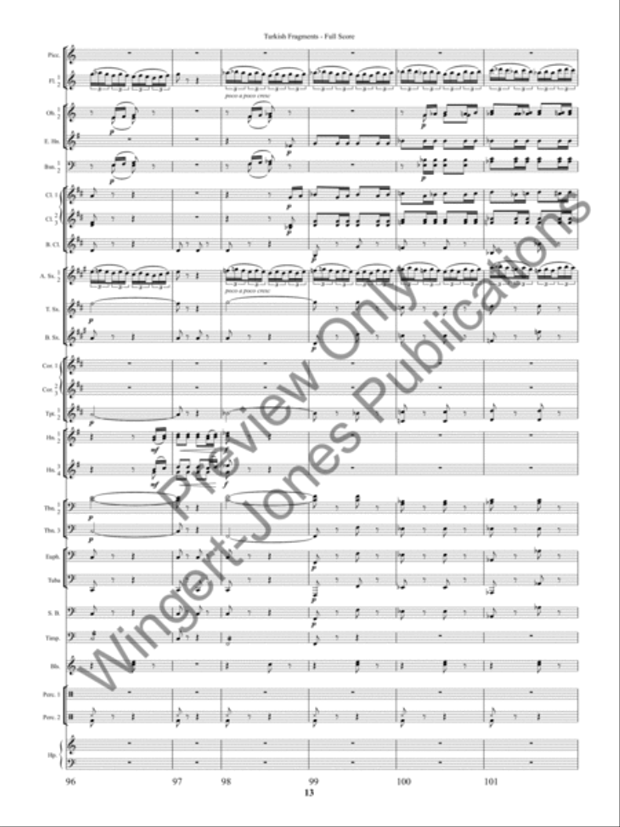 Turkish Fragments Turkish Fragments Concert Band scores gallery preview page 16