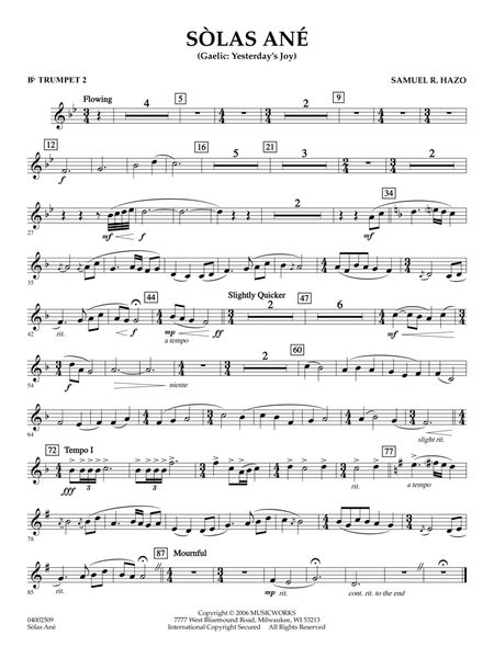 Sòlas Ané (Yesterday's Joy) - Bb Trumpet 2