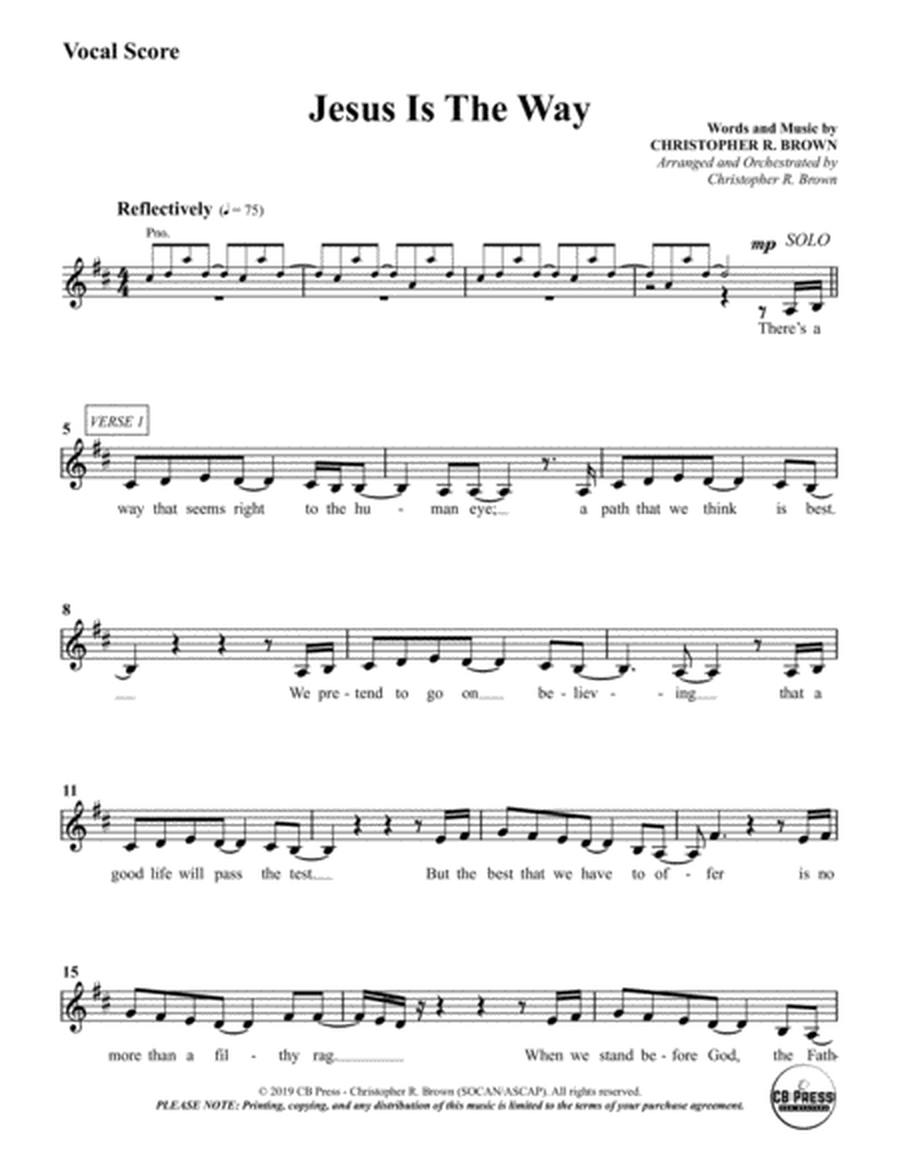 Jesus Is The Way (Anthem) - Vocal Score image number null