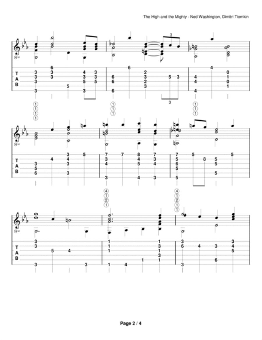 The High And The Mighty Guitar Solo scores gallery preview page 2
