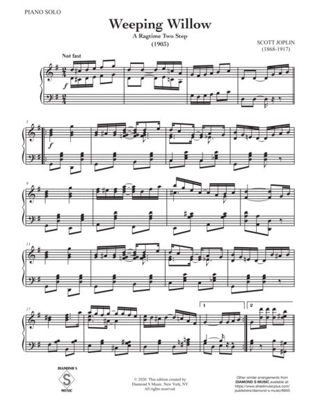 Weeping Willow (A Ragtime Two-Step) - Scott Joplin - Piano Solo image number null