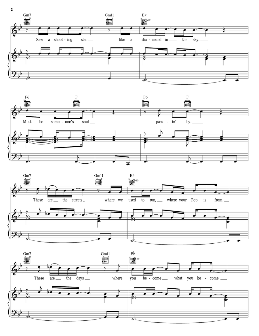 Shine Your Light Shine Your Light Piano, Vocal, Guitar scores gallery preview page 2