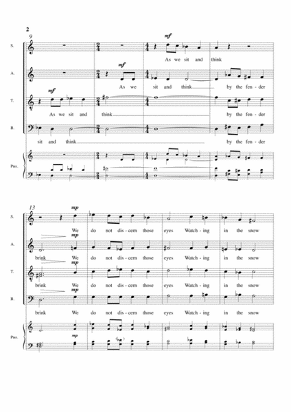 The Fallow Deer: Choral Song (SATB plus optional piano accompaniment) image number null