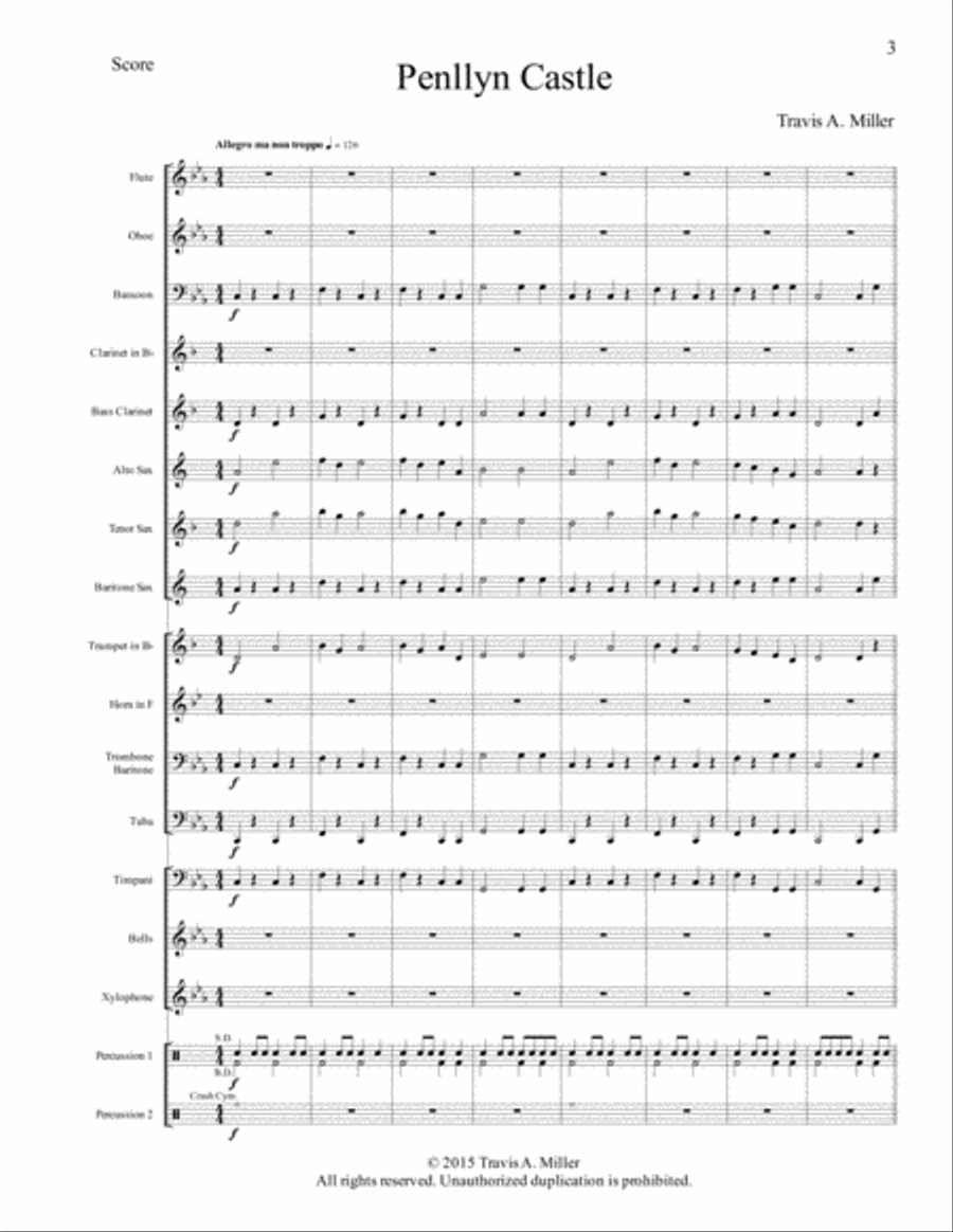 Penllyn Castle (Additional Score) Concert Band scores gallery preview page 3
