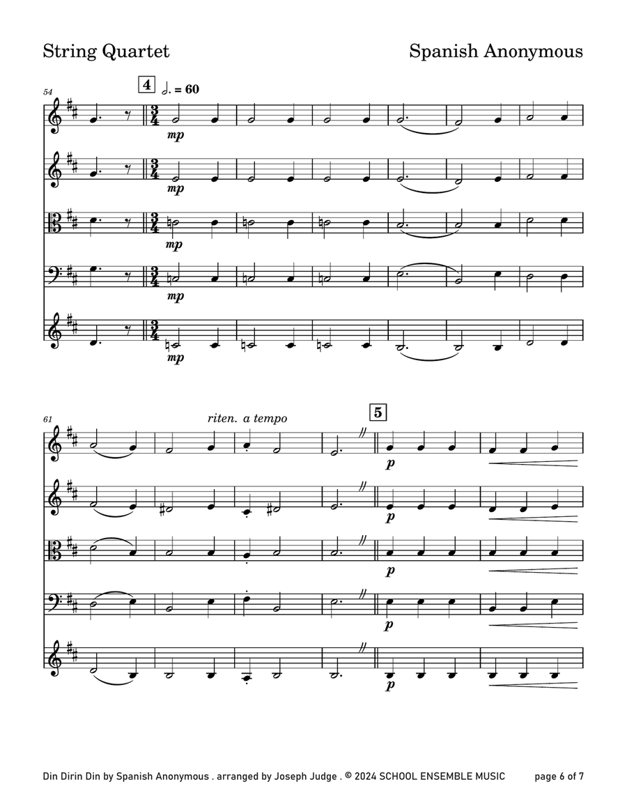 Din Dirin Din String Quartet scores gallery preview page 6