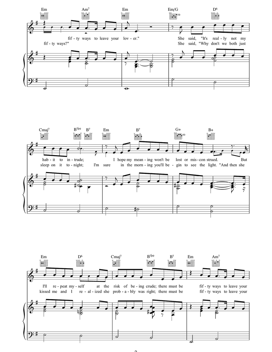 Fifty Ways To Leave Your Lover Acoustic Guitar scores gallery preview page 2