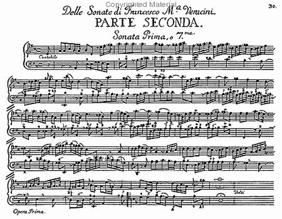 Sonate a violino solo e basso. Opera prima. Dresde, 1721