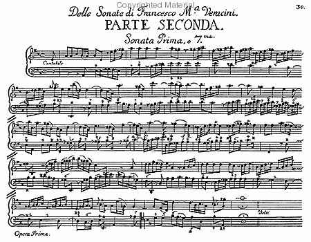 Sonate a violino solo e basso. Opera prima. Dresde, 1721