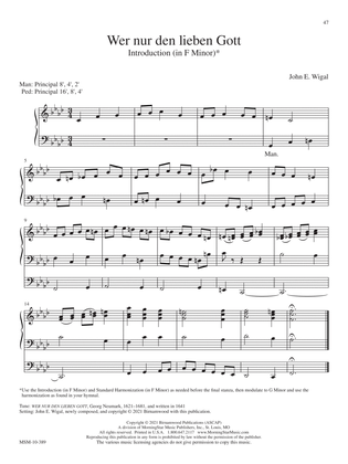 Book cover for Wer nur den lieben Gott (Downloadable Introduction and Standard Harmonization in F Minor, with Modulation to G Minor)