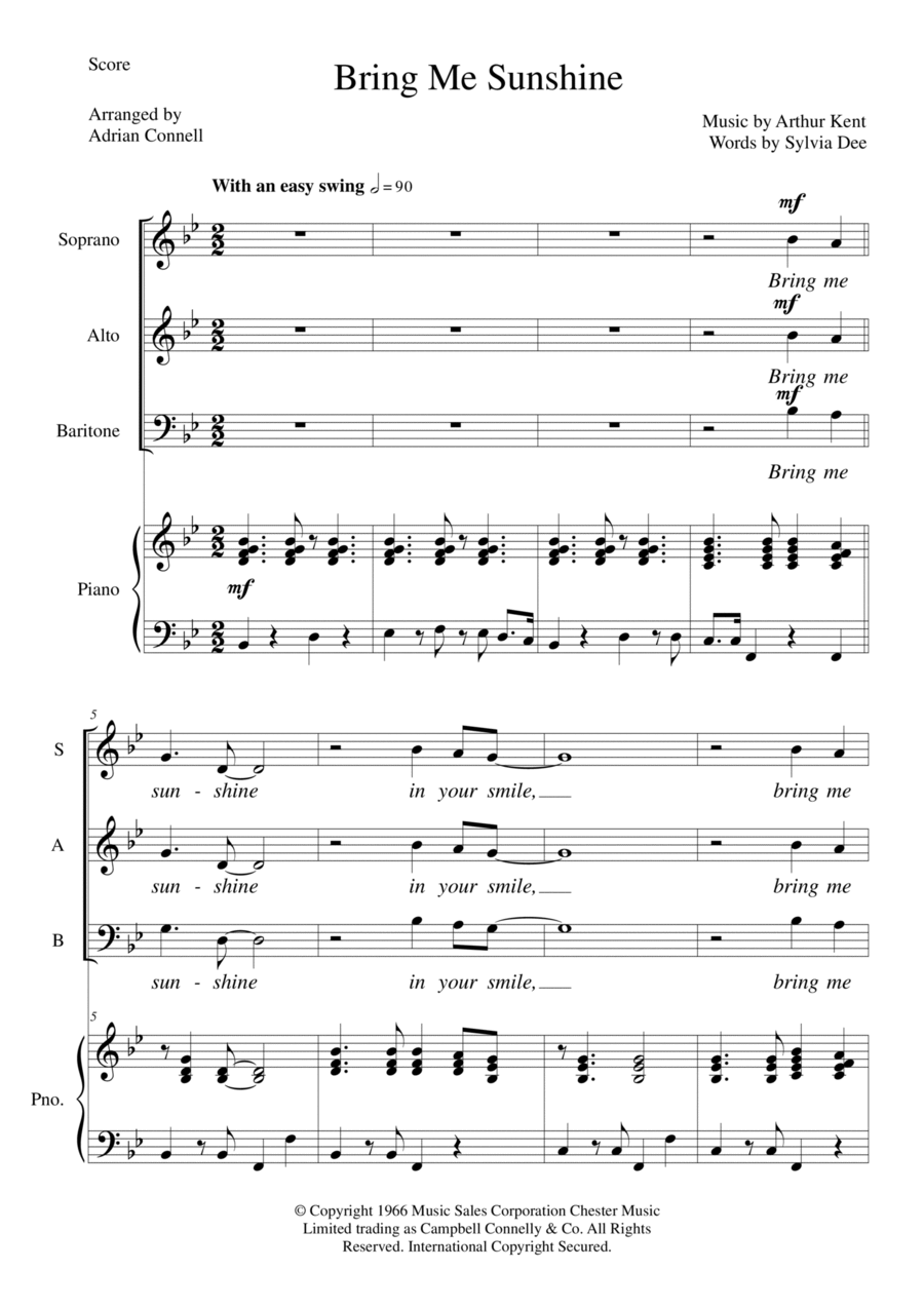 Bring Me Sunshine 3-Part scores gallery preview page 1