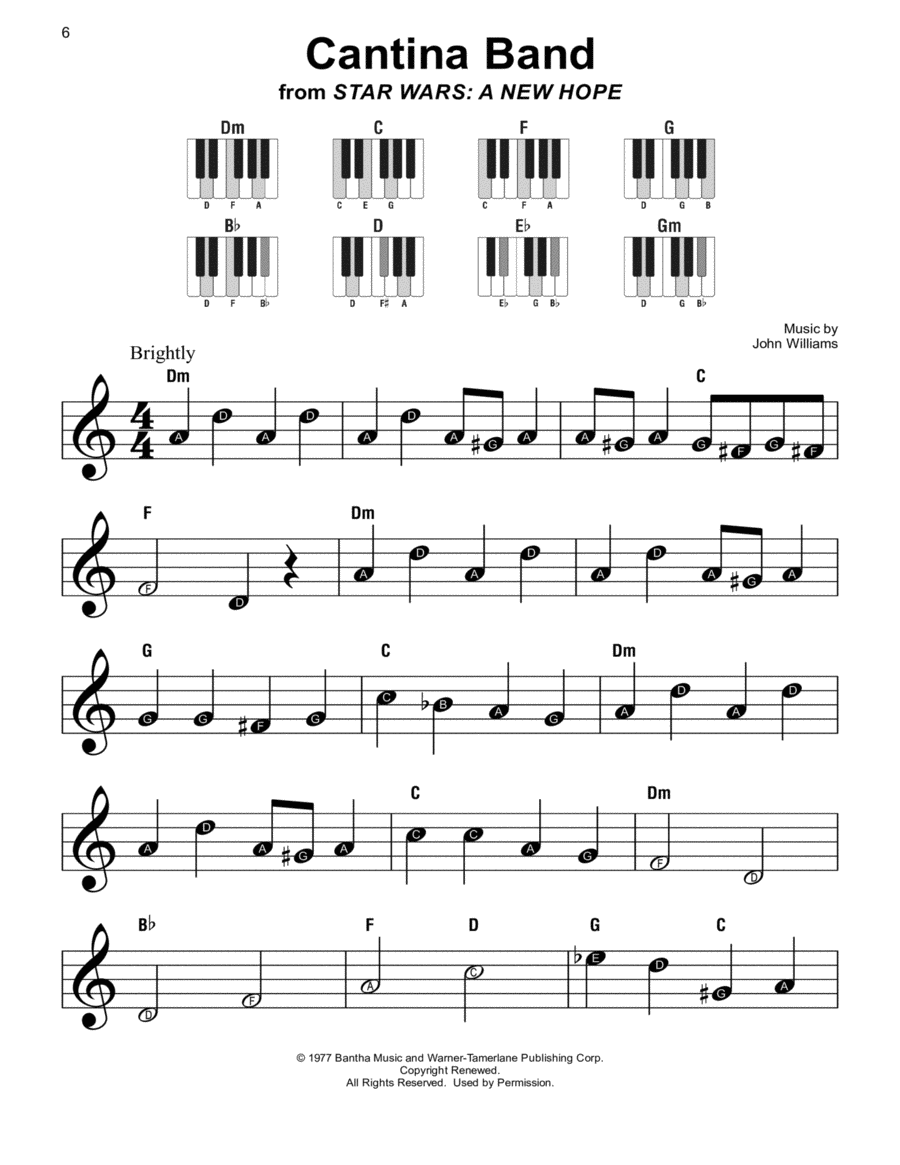 Cantina Band (from Star Wars: A New Hope) Easy Piano scores gallery preview page 1