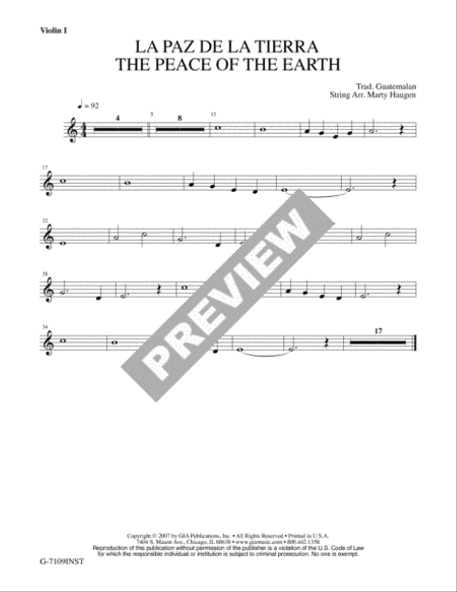 La Paz de la Tierra / The Peace of the Earth - Instrument edition Cello scores gallery preview page 2