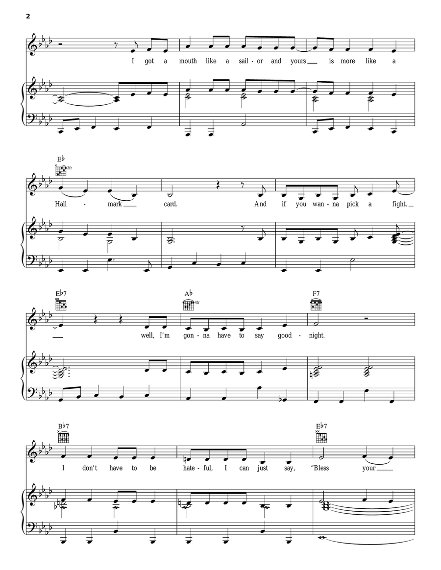 Only Prettier Only Prettier Piano, Vocal, Guitar scores gallery preview page 2